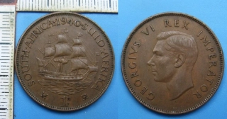 1940 - 1 penny - Britská Jižní Afrika, Jiří VI.