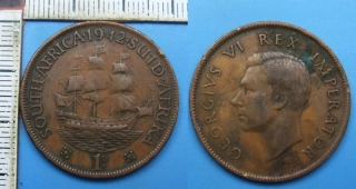 1942 - 1 penny - Britská Jižní Afrika, Jiří VI.