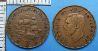 1946 - 1 penny - Britská Jižní Afrika, Jiří VI.