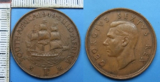 1949 - 1 penny - Britská Jižní Afrika, Jiří VI.
