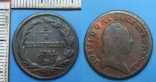 1781 B - 1/2 kreutzer - Josef II.