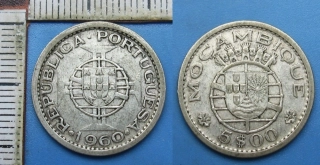 1960 - 5 escudos, stříbro - Portugalský Mosambik