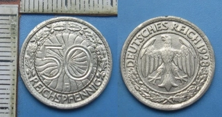 1928 F - 50 reichspfennig - Německo