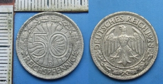 1928 D - 50 reichspfennig - Německo