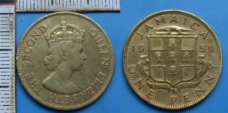 1959 - 1 penny - Britská Jamajka, Alžběta II.
