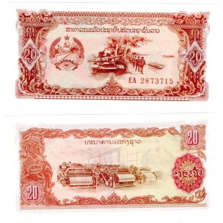 1979 - 1988 - 20 kip, bankovka, EA 2873715 - Laos, krásný stav