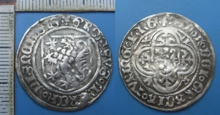 1424 (1412-1425) - štítový groš, stříbro - Sasko, Míšeň, Friedrich, Wilhelm II., Friedrich Th., 