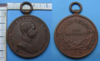 1848-1916 - medaile Františka Josefa I. - za statečnost, DER TAPFERKEIT, krásná, bez stuhy