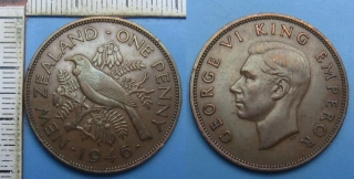 1946 - 1 penny - Jiří VI., Nový Zéland