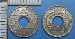 1944 - 1/10 penny - Jiří VI., Britská Západní Afrika