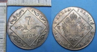 1802 G - 7 krejcar, stříbro - František I., pěkný, vzácnější