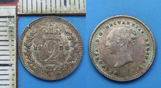 1838 - 2 pence, stříbro - Victoria, Velká Británie, Maundy, krásná