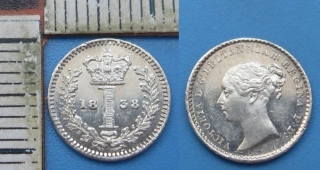 1838 - 1 penny, stříbro - Victoria, Velká Británie, Maundy, krásná