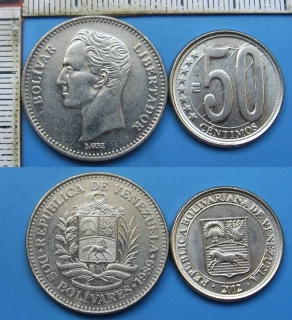 1989-2012 - mince Venezuely - 2x různý typ