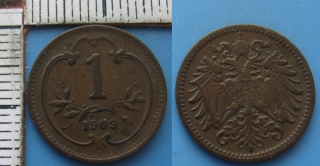 1909 - 1 heller - František Josef I.