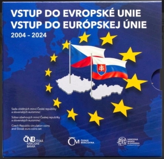 2024 - sada oběžných mincí - Vstup ČR a SR do Evropské unie - obsahuje českou i slovenskou sadu