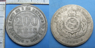 1882 - 200 reis - Brazílie, Pedro II.