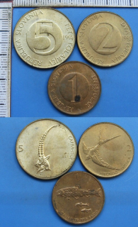 1992-1995 - mince Slovinska - 3x různý typ