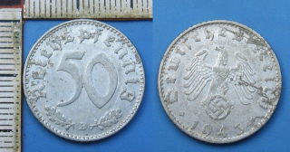 1943 B - 50 reichspfennig - Třetí říše