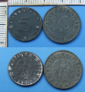 1941 B - 5 a 10 reichspfennig - Třetí říše