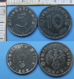 1940 A - 5 a 10 reichspfennig - Třetí říše
