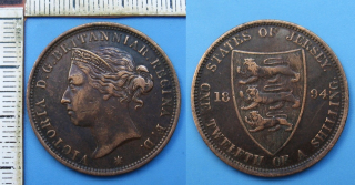 1894 - 1/12 shilling - Jersey, Victoria