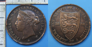 1888 - 1/12 shilling - Jersey, Victoria
