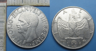 1942 - 1 lira - Itálie, Vittorio Emanuele III.