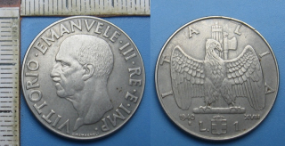1940 - 1 lira - Itálie, Vittorio Emanuele III.