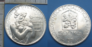 1983 - 500 Kčs, stříbro - 100. výročí otevření Národního divadla