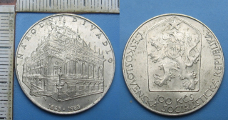 1983 - 100 Kčs, stříbro - 100. výročí otevření Národního divadla