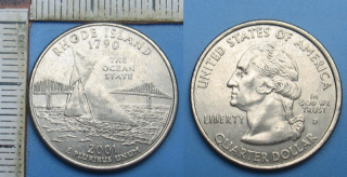 2001 D - quarter dollar - USA, Rhode Island