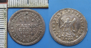 1708 HB - 2 mariengroschen, stříbro - Georg Ludwig, Brunswick-Luneburg-Calenberg -Hannover, krásný