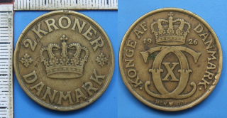 1926 HCN GJ - 2 kroner - Dánsko, Christian X.
