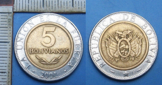 2001 - 5 bolivianos - Bolívie
