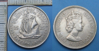 1961 - 25 cents - Britský Východní Karibik