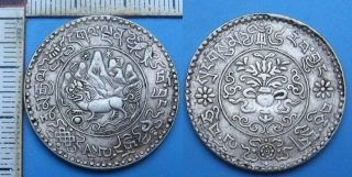 1935-46 - 3 srang, stříbro - Tibet