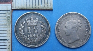 1841 - 1 1/2 pence, stříbro - Velká Británie, Victoria, Londýn