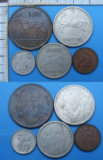 1962 - 71 - 5x různý typ - Norsko, Olav V., zvířátka