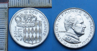1978 - 1/2 franc - Monako, Rainier III.