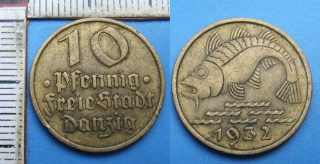 1932 - 10 pfennig - město Gdaňsk