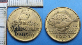 1932 - 5 pfennig - město Gdaňsk