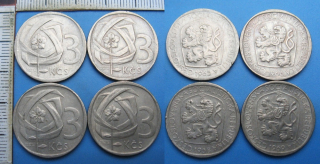 1965,6,8,9 - 4x 3 Kčs 