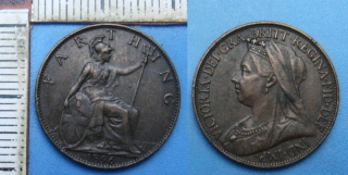 1896 - farthing - Velká Británie, Victoria, pěkný