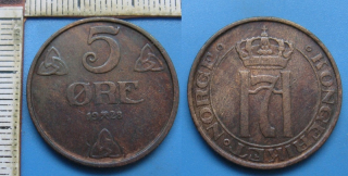1928 - 5 ore - Norsko, Haakon VII.