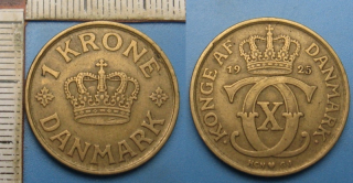 1925 HCNGJ - 1 krone - Dánsko, Christian X.