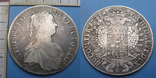 1759 - tolar, stříbro - Marie Terezie, Hall