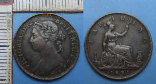 1891 - farthing - Velká Británie, Victoria