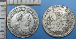 1681 - VI groszy, stříbro - Polsko, Jan III Sobieski, Bydgoszcz