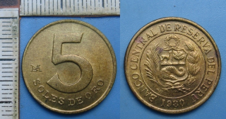 1980 - 5 soles de oro - Peru